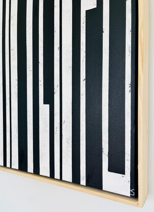 Abstract vertical black and white stripes 