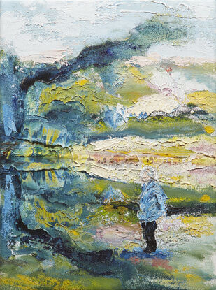 Abstract landscape with figure 