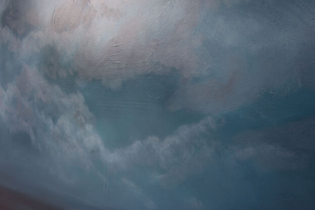 Mirror to my soul  is a moody blue haunting atmospheric seascape by Sunshine Coast artist Nicole Reed