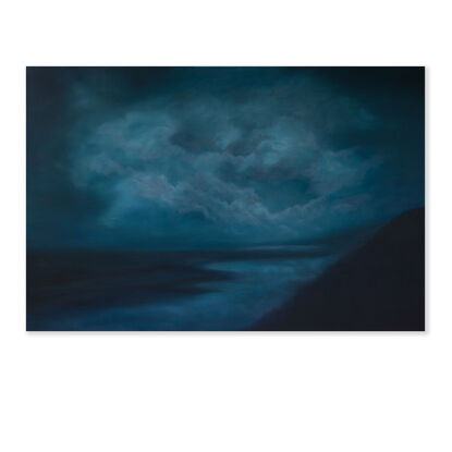 Mirror to my soul  is a moody blue haunting atmospheric seascape by Sunshine Coast artist Nicole Reed