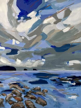 Inspired by rocky beaches in Cornwell, UK in late Winter.