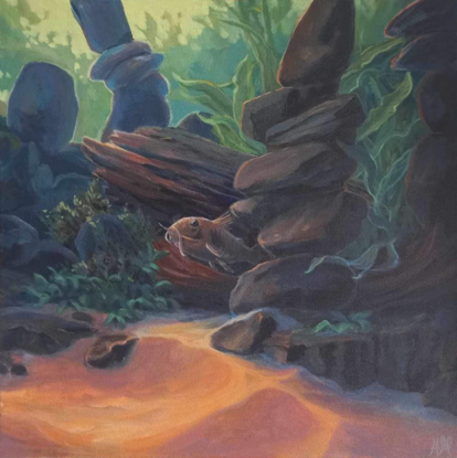 I painted this scene inspired by my freshwater aquariums. It features a Cory catfish, a playful yet shy fish. Corydoras Kingdom - original fantasy art of aquarium catfish, acrylic on canvas by fantasy artist Heidi Monsant. 

This piece would be the perfect gift for any aquarium or fish keeping enthusiast. 