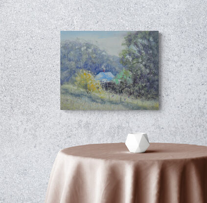 Australian farmhouse landscape oil painting