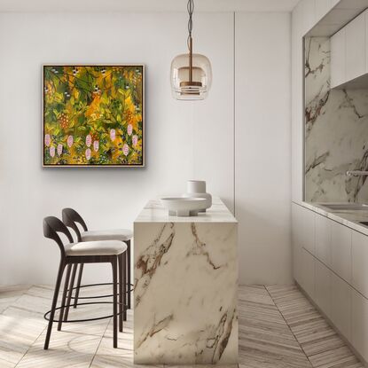 Silky Oak Grevilleas, Banksias and gum nuts & leaves. Earthy Australian colour palette used in this piece 