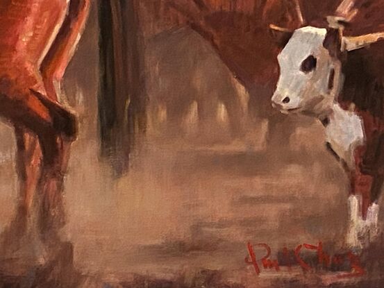 Chasing after cattle is one of the main tasks of cowboys, and this scene also demonstrates the cowboy's grazing experience and strength.

Every one of my paintings strives to give people a strong first impression and feeling. I try to be that every painting I send to my customers is intact and undamaged, and it is delivered to them in the shortest possible time. I also use the best pigments, which last for a long time.
Paul is an Oil Painters of America (OPA) Signature Member, Art Gallery Painter, Award-Winning Artist, Sr. Illustrator in Animation and Gaming field, born in Guangzhou, China. Received his BFA degree from Guangzhou Academy of Fine Art one of the most prestigious fine arts schools in China, has lived in the United States over 27 years. 
In the past 6 years at the Academy of Fine Arts, he has learned solid basic fine art skills in drawing and paint realism. This can be seen from many of his artworks. The subjects he likes to paint are diverse and all have his own unique observation vision and style features, such as characters, landscapes, cityscapes, still life, animals, historical theme etc., the style is impressionism, sometimes he also paints abstract paintings, and when he works for animation or game companies, he also uses Photoshop to paint on computer. For decades, the price of his paintings has been increasing in the world art market. Many art collectors all over the world are collecting his artwork. 

All works are copyrighted, and all rights are reserved by the artist.
Thank You!

