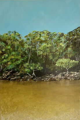 Across the ochre waters of the tidal Korogoro creek into the Nation park headland