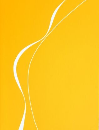 Deep yellow with two precise and curved white lines