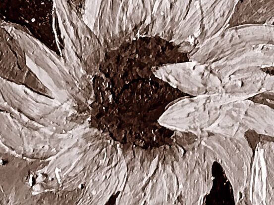 Textured art with various shapes of flowers