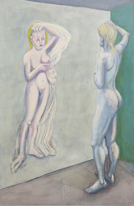 women in front of mirror 