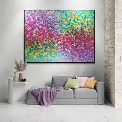 Beautifully textured and a huge statement piece. Vibrant and enchanting. 