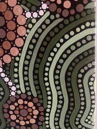 Original aboriginal artwork created by female indigenous artist. Artwork will be shipped with the story and a certificate of authenticity.