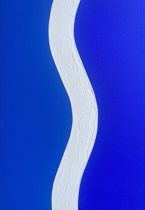 Cobalt blue with a textured white wavy line