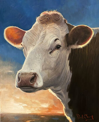 Overall, the symbolism of cows varies among different people, but generally, they represent traits like strength, endurance, hard work, and stability.


Every one of my paintings strives to give people a strong first impression and feeling. I try to be that every painting I send to my customers is intact and undamaged, and it is delivered to them in the shortest possible time. I also use the best pigments, which last for a long time.
Paul is an Oil Painters of America (OPA) Signature Member, Art Gallery Painter, Award-Winning Artist, Sr. Illustrator in Animation and Gaming field, born in Guangzhou, China. Received his BFA degree from Guangzhou Academy of Fine Art one of the most prestigious fine arts schools in China, has lived in the United States over 27 years. 
In the past 6 years at the Academy of Fine Arts, he has learned solid basic fine art skills in drawing and paint realism. This can be seen from many of his artworks. The subjects he likes to paint are diverse and all have his own unique observation vision and style features, such as characters, landscapes, cityscapes, still life, animals, historical theme etc., the style is impressionism, sometimes he also paints abstract paintings, and when he works for animation or game companies, he also uses Photoshop to paint on computer. For decades, the price of his paintings has been increasing in the world art market. Many art collectors all over the world are collecting his artwork. 

All works are copyrighted, and all rights are reserved by the artist.
Thank You!

