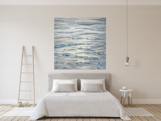 Large contemporary waterscape painting
