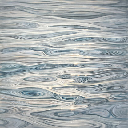 Large contemporary waterscape painting
