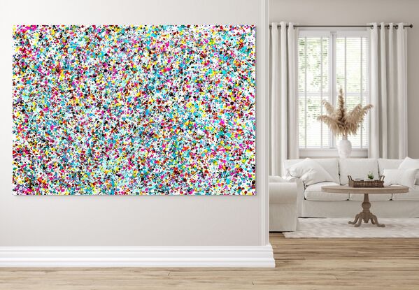 Image shows painting in a lounge room