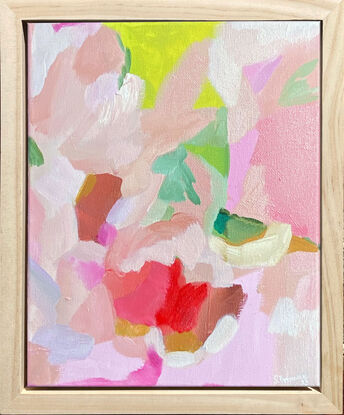 abstract flowers in pastel colours.