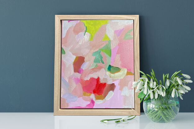 abstract flowers in pastel colours.