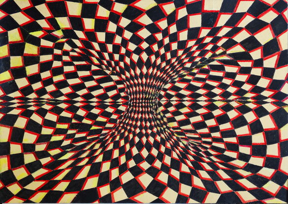 3D optical illusion, image appears to move. 