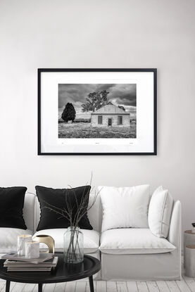 abandoned pioneers hut in rural farm setting