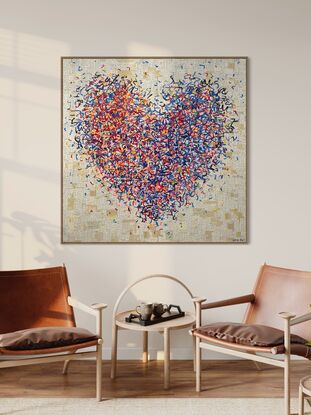 Love heart positive words acrylic paint optimist