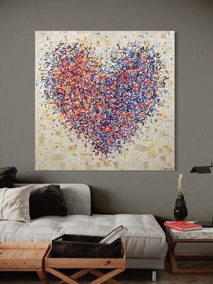 Love heart positive words acrylic paint optimist