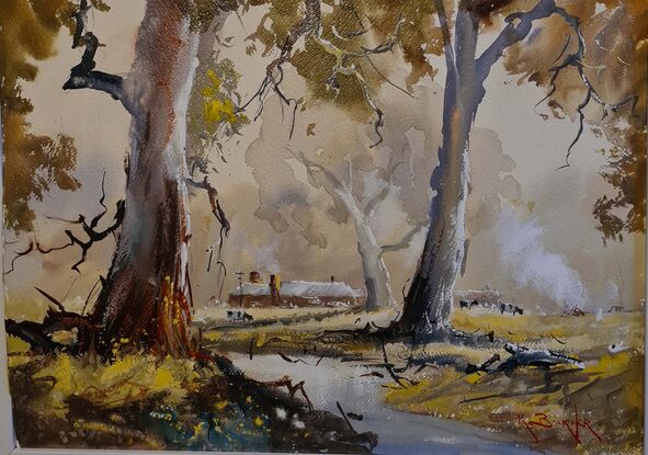 The Yarra Valley. Great Views. A lovely rustic looking painting,. 