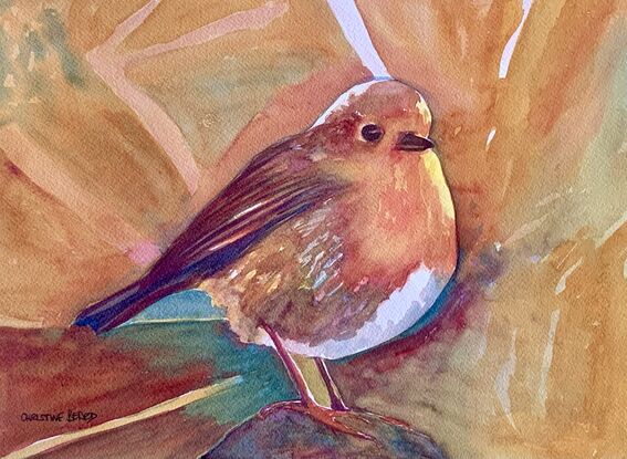 An artwork showing a European Robin.