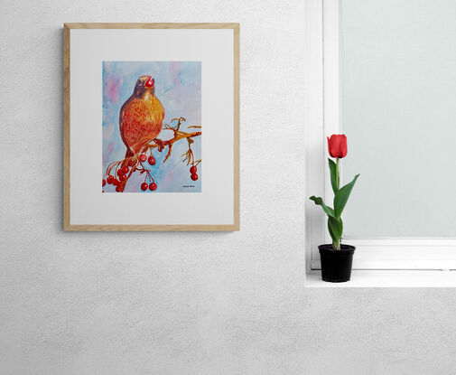 An artwork showing an American Robin.