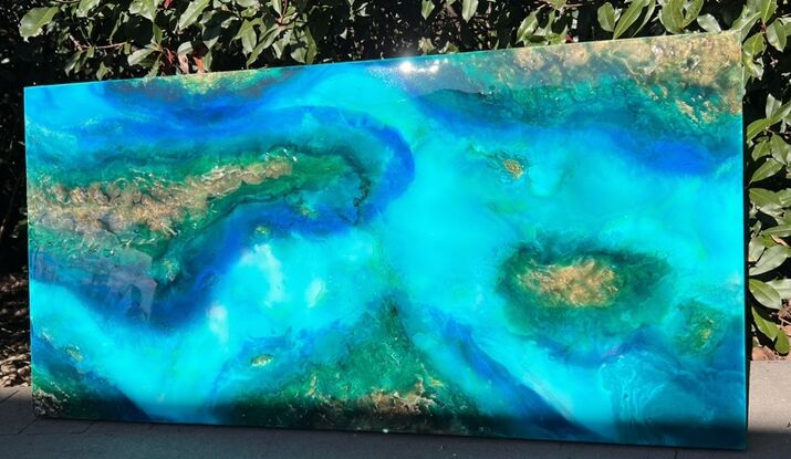 Resin and Mixed media piece. Abstract art. 