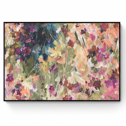 small colourful abstract canvas print of a landscape of wildflowers in the Australian bush