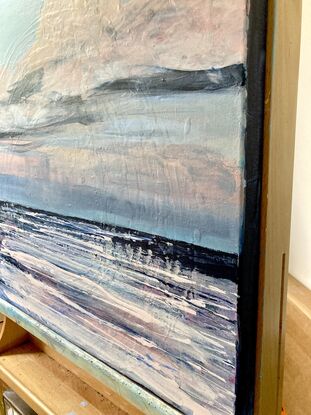 Painting of a seascape in an abstract expressionism way. 