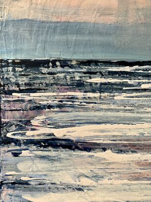 Painting of a seascape in an abstract expressionism way. 