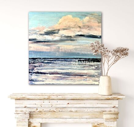 Painting of a seascape in an abstract expressionism way. 