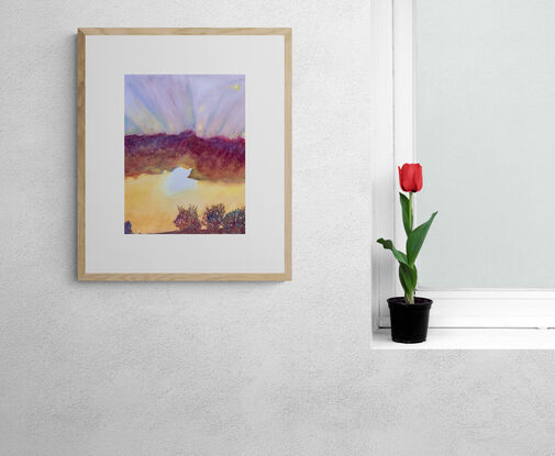 artwork showing a sunset
