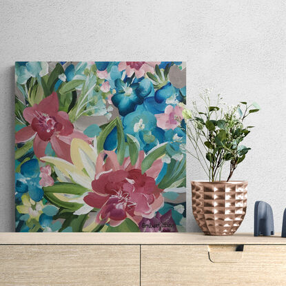 small colourful flower abstract landscape painting