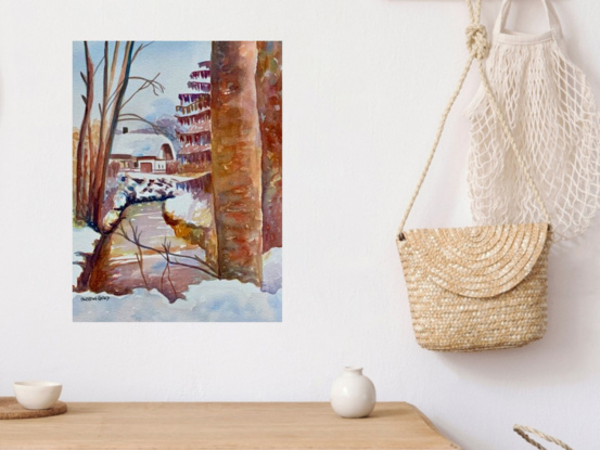  artwork showing a wintry scene
