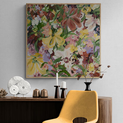 Colourful abstract Australian wildflower original painting