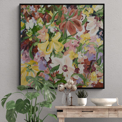 Colourful abstract Australian wildflower original painting