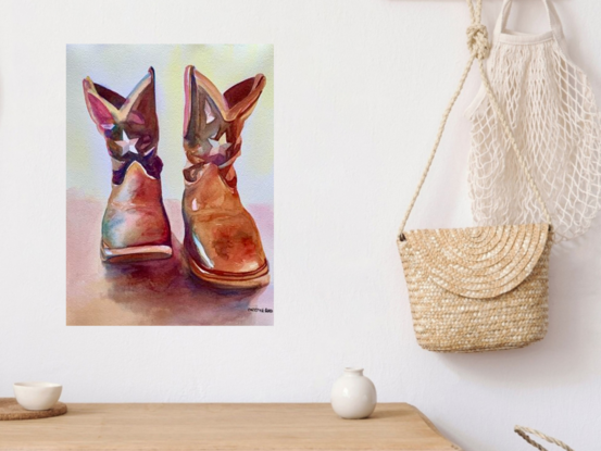 artwork showing a pair of cowboy boots
