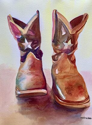 artwork showing a pair of cowboy boots
