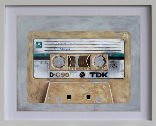 rock n roll mixed tape pop art cassette 