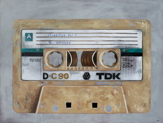 rock n roll mixed tape pop art cassette 