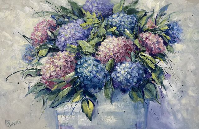 A bunch of hydrangeas 