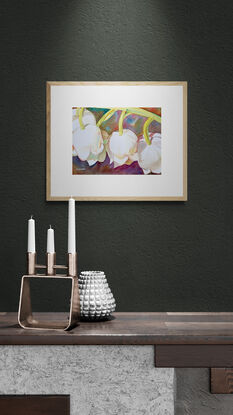 artwork showing a spray of lily of the valley flowers
