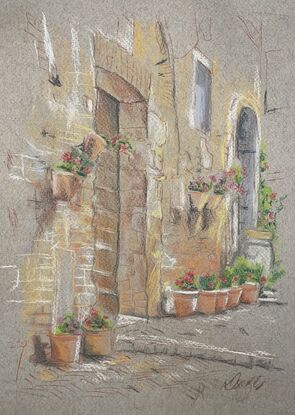 Flowers in the alley ways of italy 