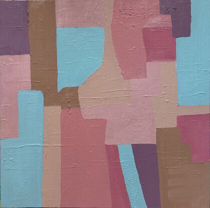 muted toned pinks and blue blocks of colour