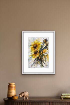 Yellow sunflowers to admire