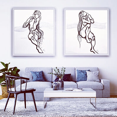 Charcoal classical nude universal themes