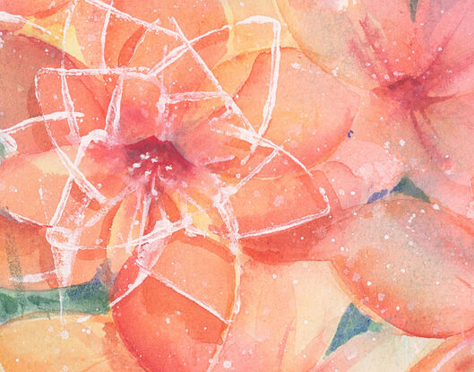 Abstract flowers in shades of peachy tones